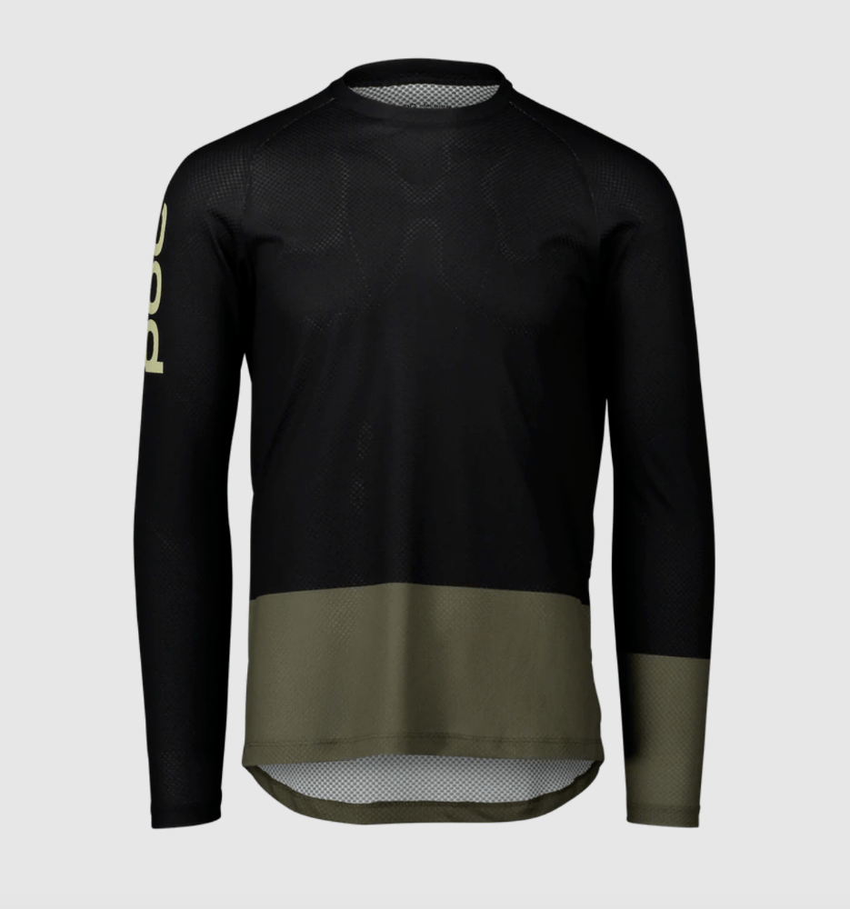 Jersey POC MTB Pure LS Jersey Uranium Black/Epidote Green – Velominata